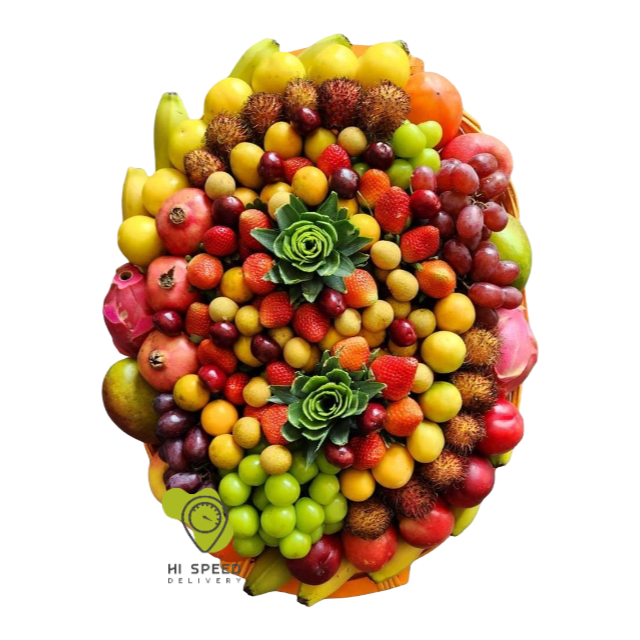 سلة فواكة كبيرة بيضاوي