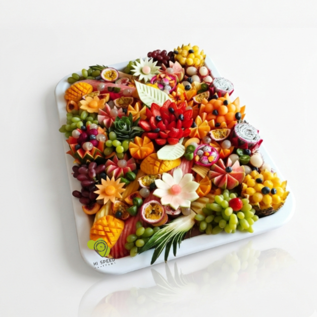 سحن فواكة مقطعة ابيض